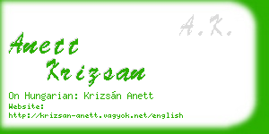 anett krizsan business card